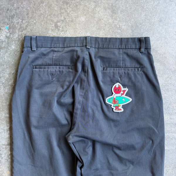 Black Chino Slacks w/ Pyro Surf Patch - 32 hover