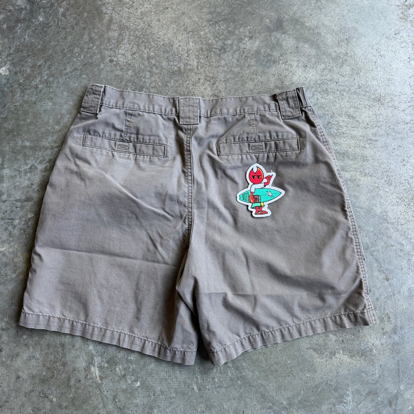 Faded Gray Shorts w/ Pyro Surf Patch - 36