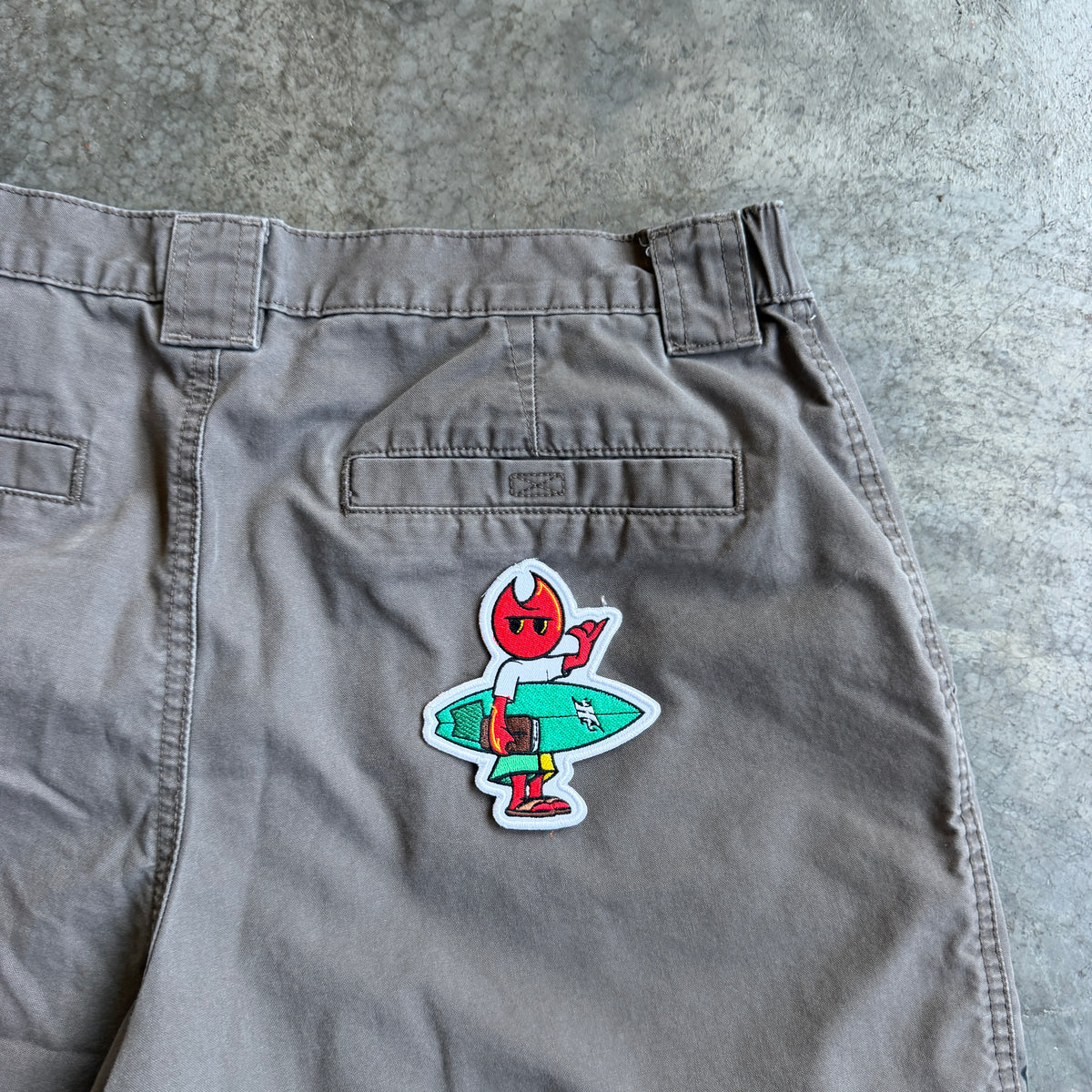 Faded Gray Shorts w/ Pyro Surf Patch - 36