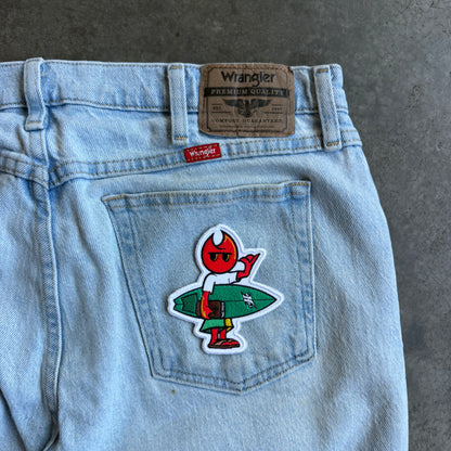 Wrangler Baggy Light Wash Jeans w/ Pyro Surf Patch - 36
