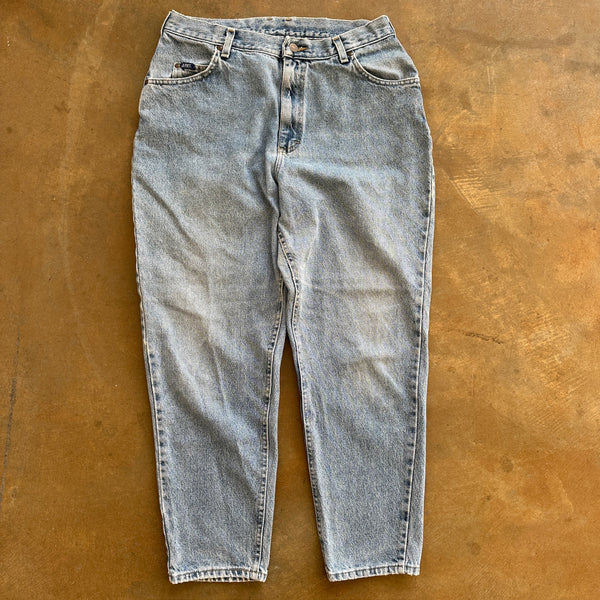 Lee High Waisted Baggy Tapered Mom Light Wash Jeans 90's - 31