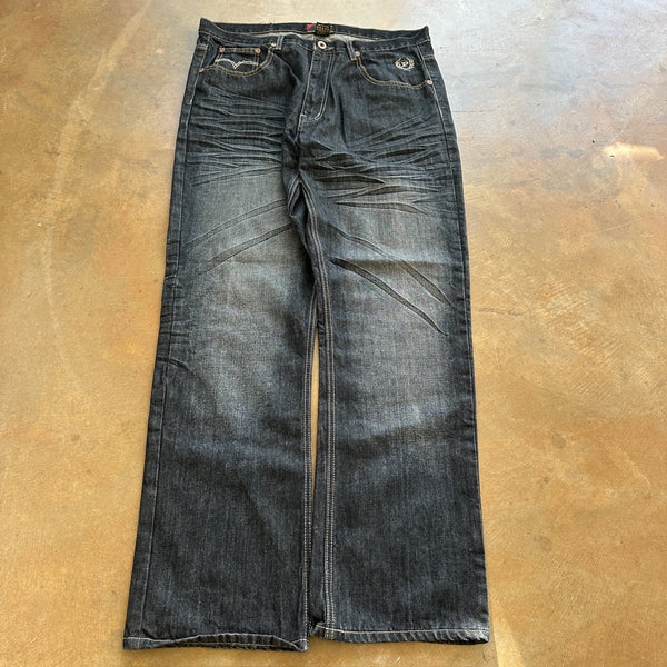 Phat Farm Classics Black Dark Wash Skater Grunge Jeans 00's - 36
