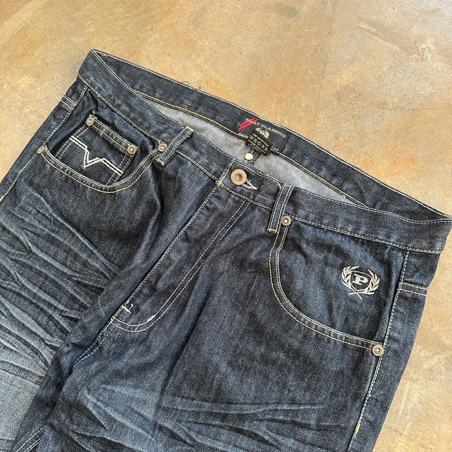 Phat Farm Classics Black Dark Wash Skater Grunge Jeans 00's - 36