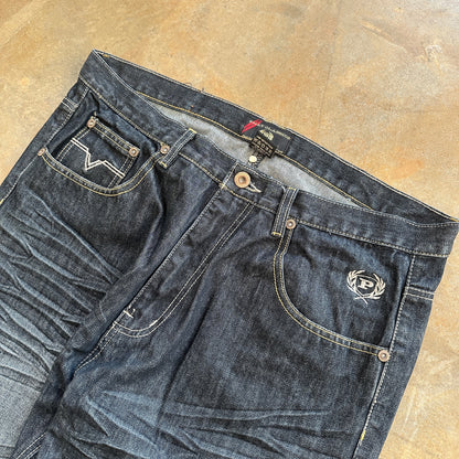 Phat Farm Classics Black Dark Wash Skater Grunge Jeans 00's - 36