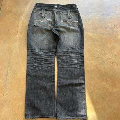 Phat Farm Classics Black Dark Wash Skater Grunge Jeans 00's - 36