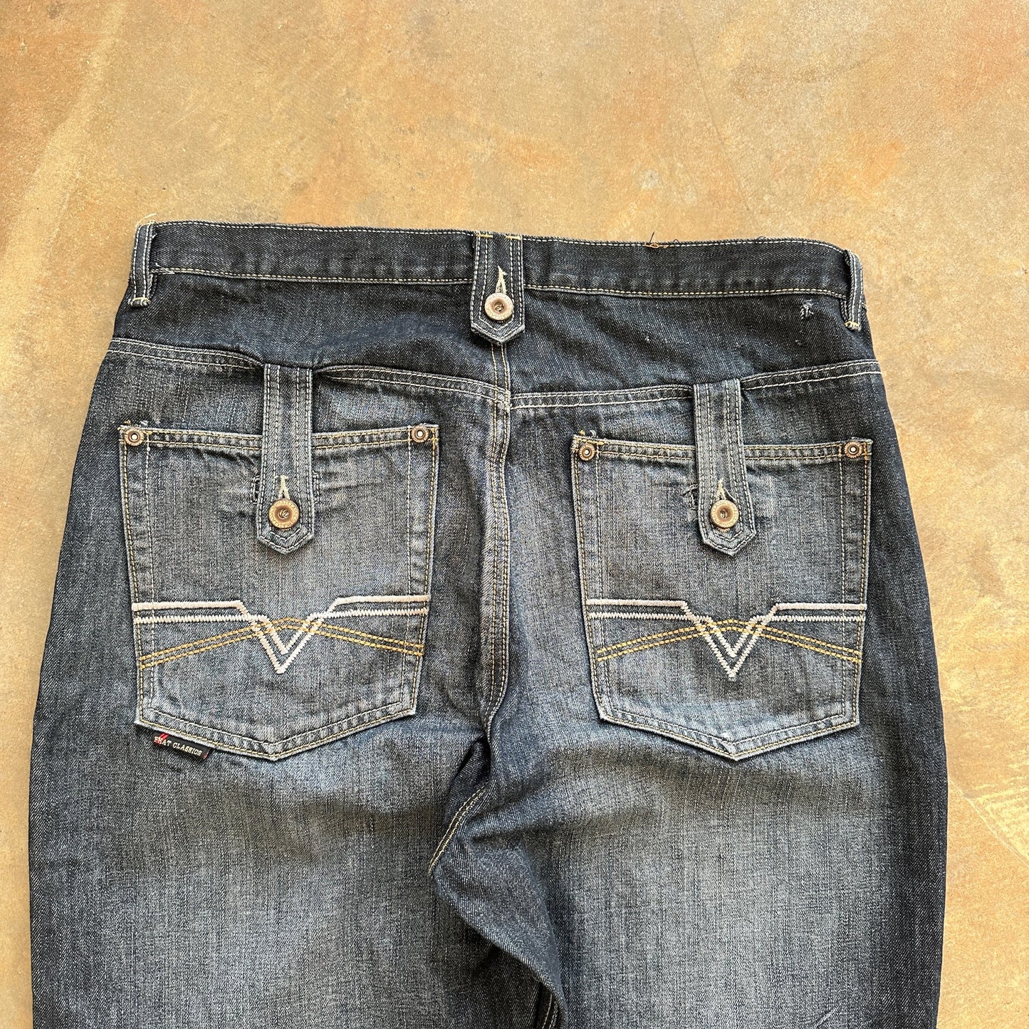 Phat Farm Classics Black Dark Wash Skater Grunge Jeans 00's - 36