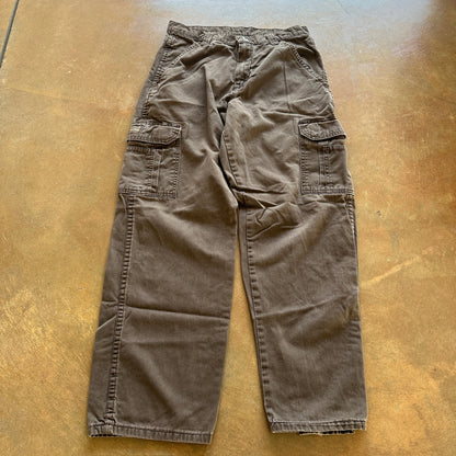 Wrangler Originals Brown Baggy Cargo Pants Skater 00's - 28