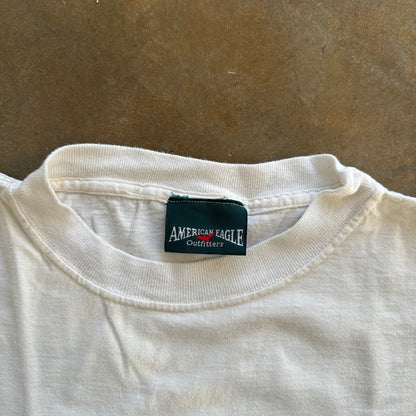 American Eagle Blank White Oversized Boxy Shirt 90's - M