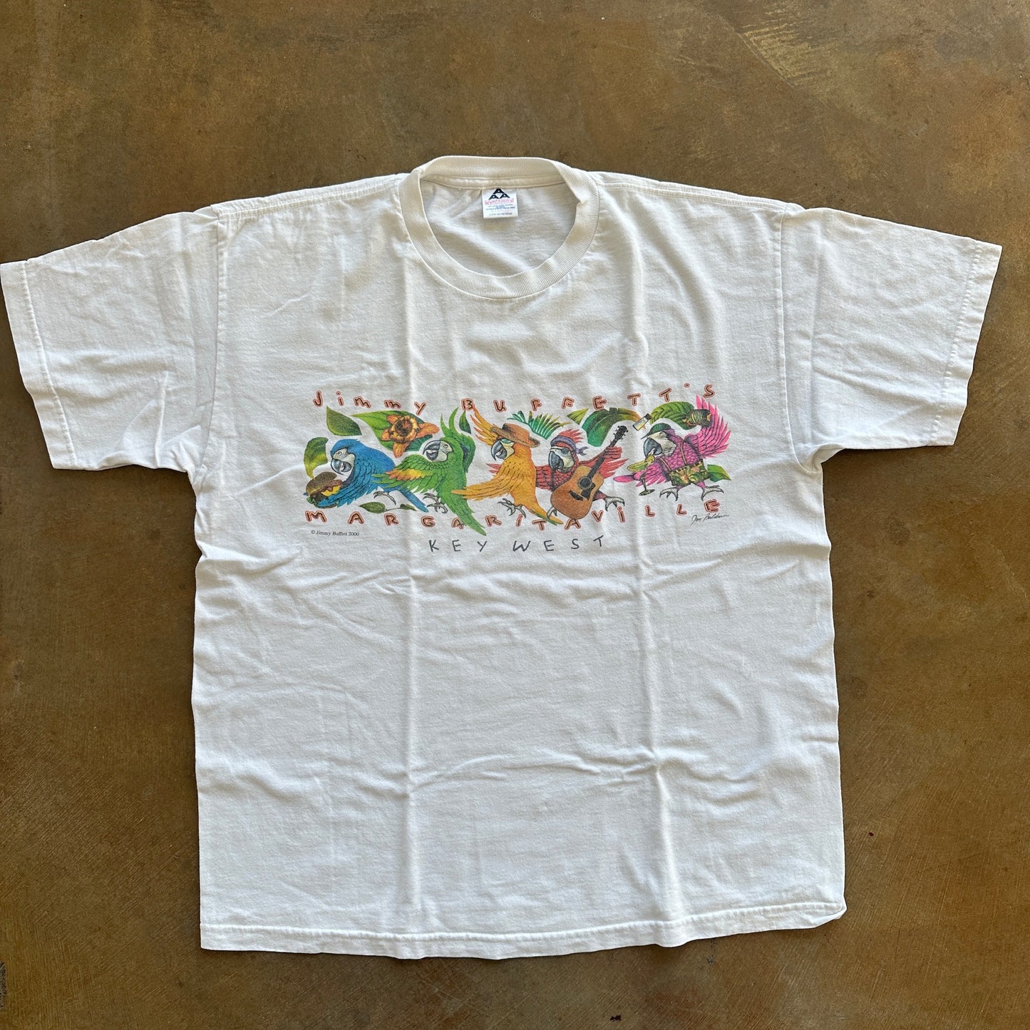 Jimmy Buffett Margaritaville Parrot Double Sided Graphic Key West Florida 00's - XL