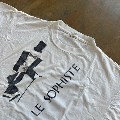Le Sophiste Plato White Table Wine Double Sided Shirt Distressed 80's - XL