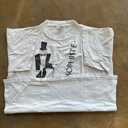 Le Sophiste Plato White Table Wine Double Sided Shirt Distressed 80's - XL