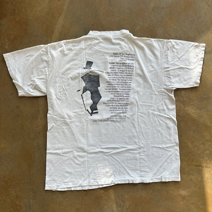 Le Sophiste Plato White Table Wine Double Sided Shirt Distressed 80's - XL