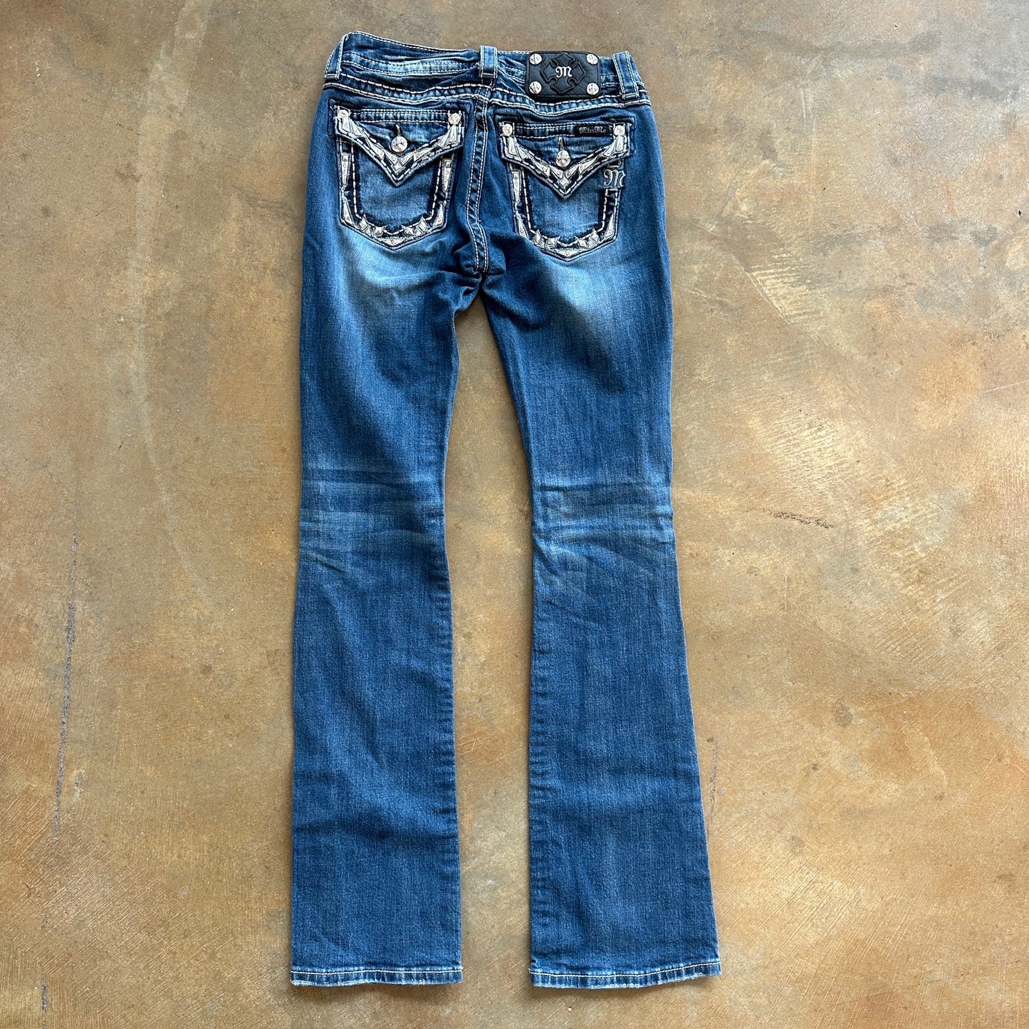 Miss Me Mid Rise Bootcut Jeans Embellished Pockets 00's - 26