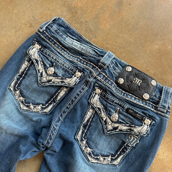 Miss Me Mid Rise Bootcut Jeans Embellished Pockets 00's - 26 hover
