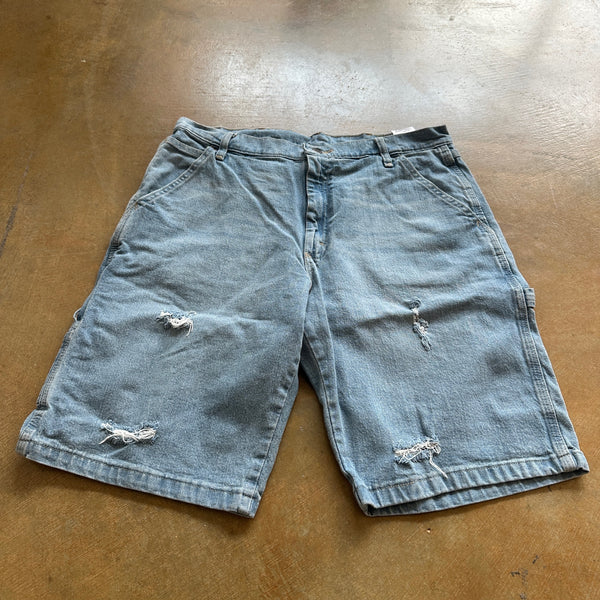 Wrangler Carpenter Light Wash Baggy Jean Shorts 00's - 34
