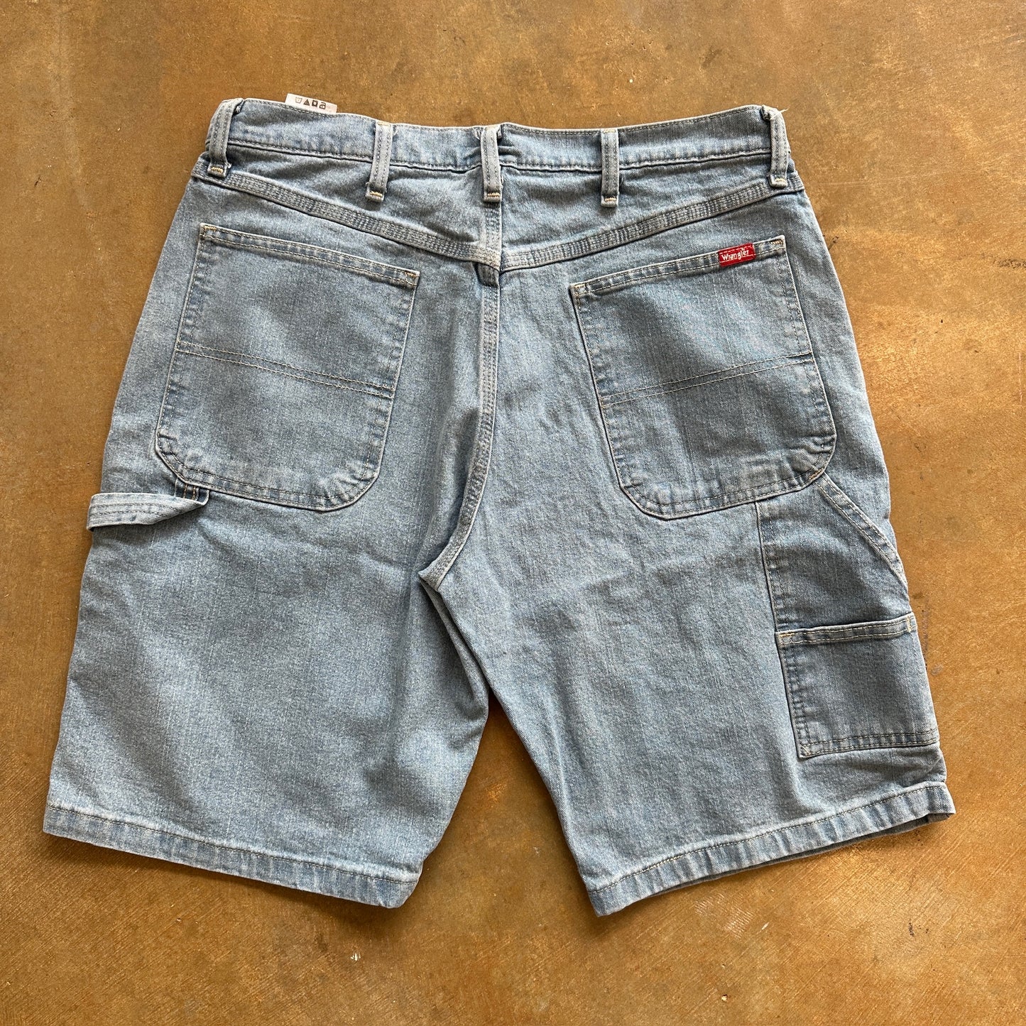 Wrangler Carpenter Light Wash Baggy Jean Shorts 00's - 34