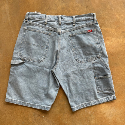 Wrangler Carpenter Light Wash Baggy Jean Shorts 00's - 34
