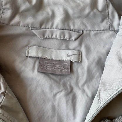 Nike Striped Gray Hooded Full Zip Jacket 00's - L