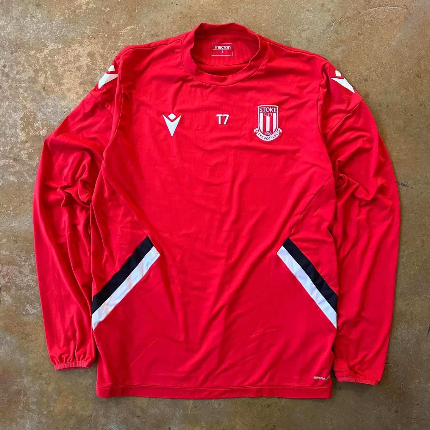 Stoke City FC The Potters Training Pullover Jersey Long Sleeve Shirt 00's - L