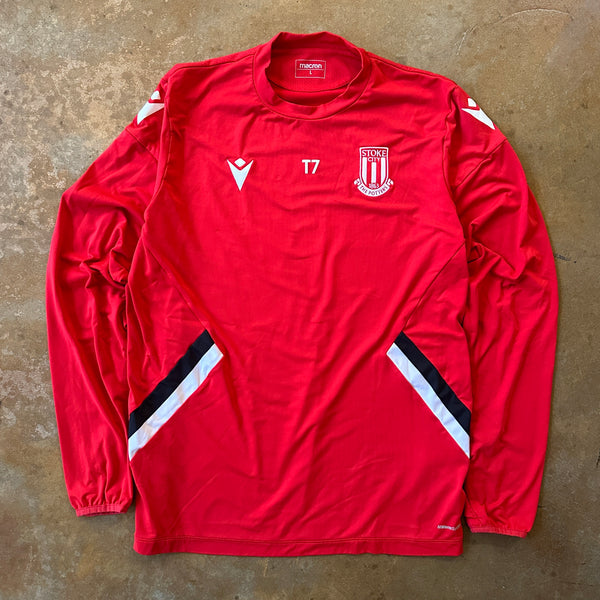 Stoke City FC The Potters Training Pullover Jersey Long Sleeve Shirt 00's - L