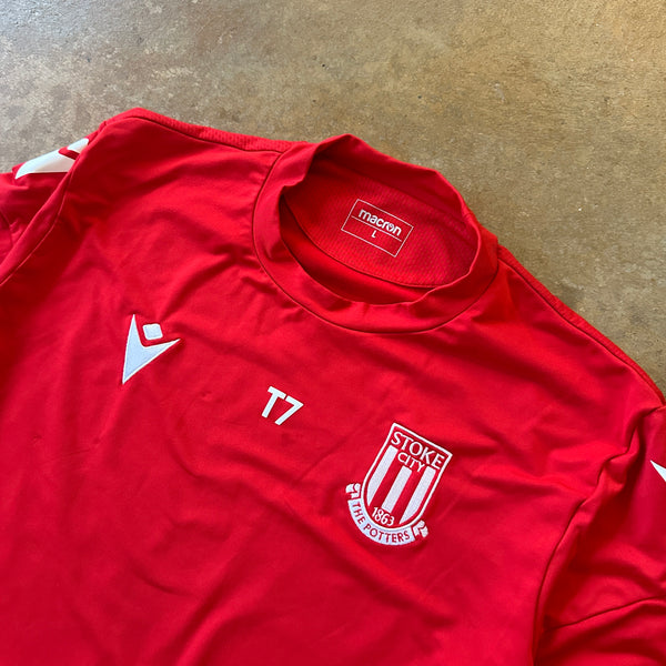 Stoke City FC The Potters Training Pullover Jersey Long Sleeve Shirt 00's - L hover