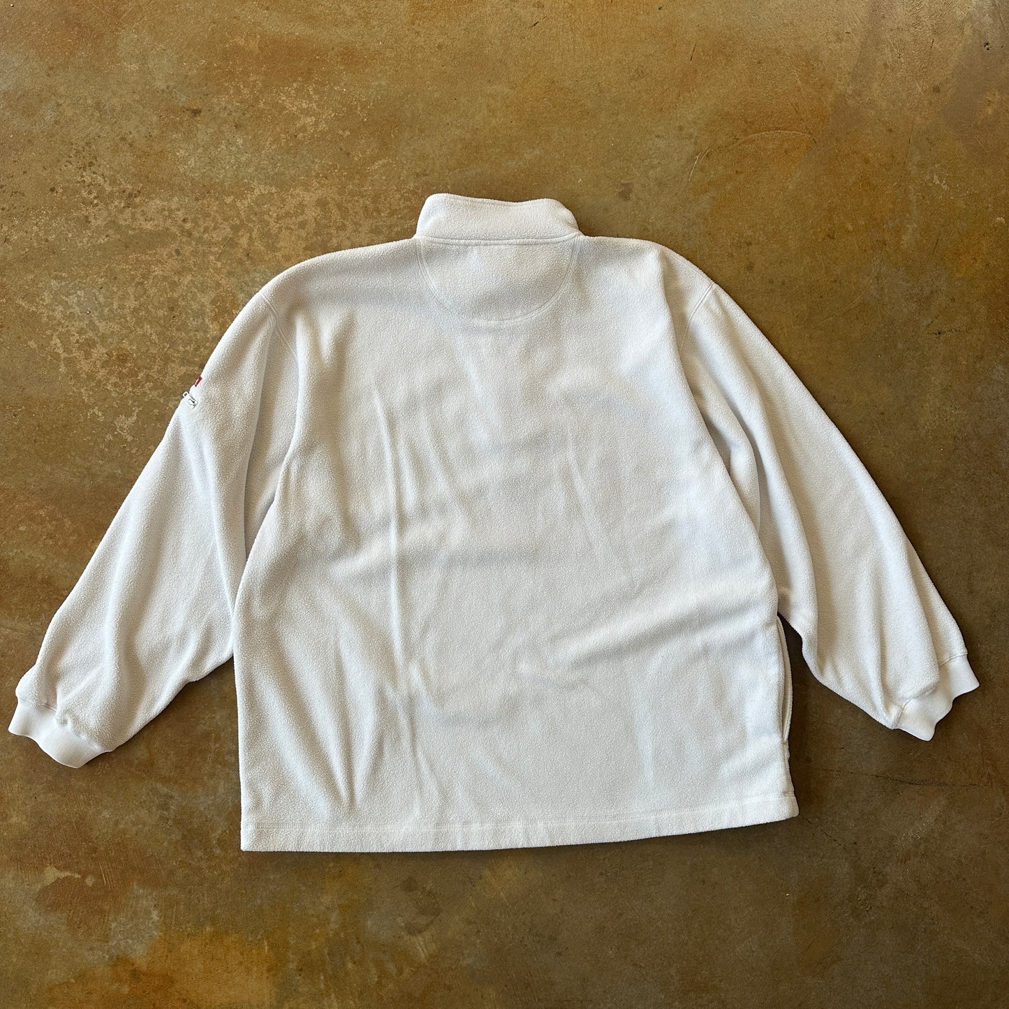 US Polo ASSN White Embroidered 1/4 Zip Sweater Oversized Pullover 90's - XL