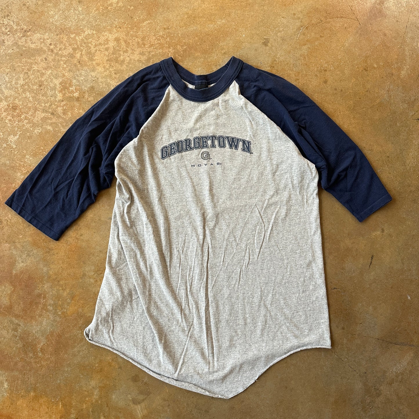 Georgetown University Hoyas Raglan Sleeve Shirt 80's - L