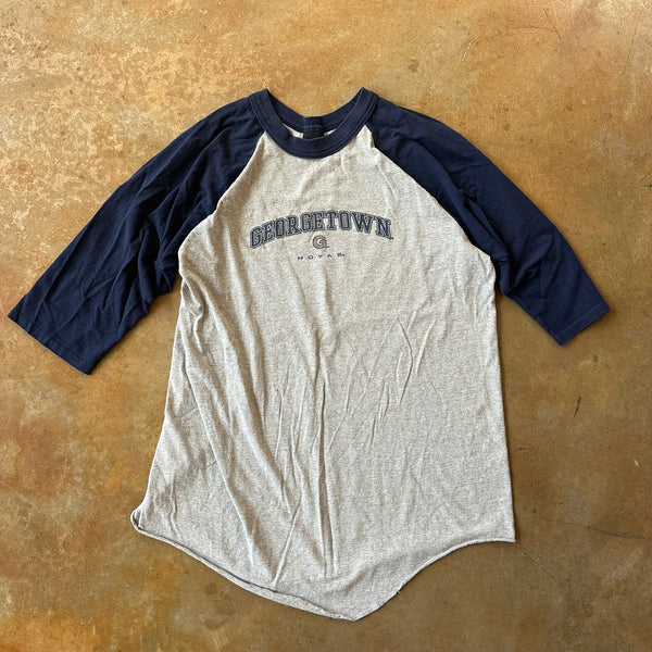 Georgetown University Hoyas Raglan Sleeve Shirt 80's - L