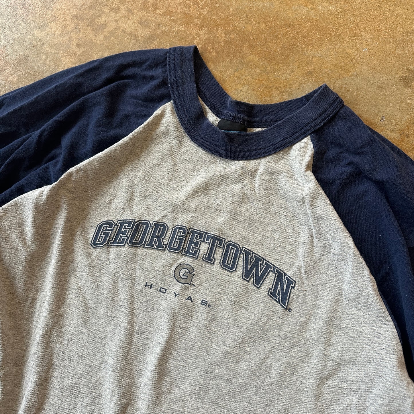 Georgetown University Hoyas Raglan Sleeve Shirt 80's - L