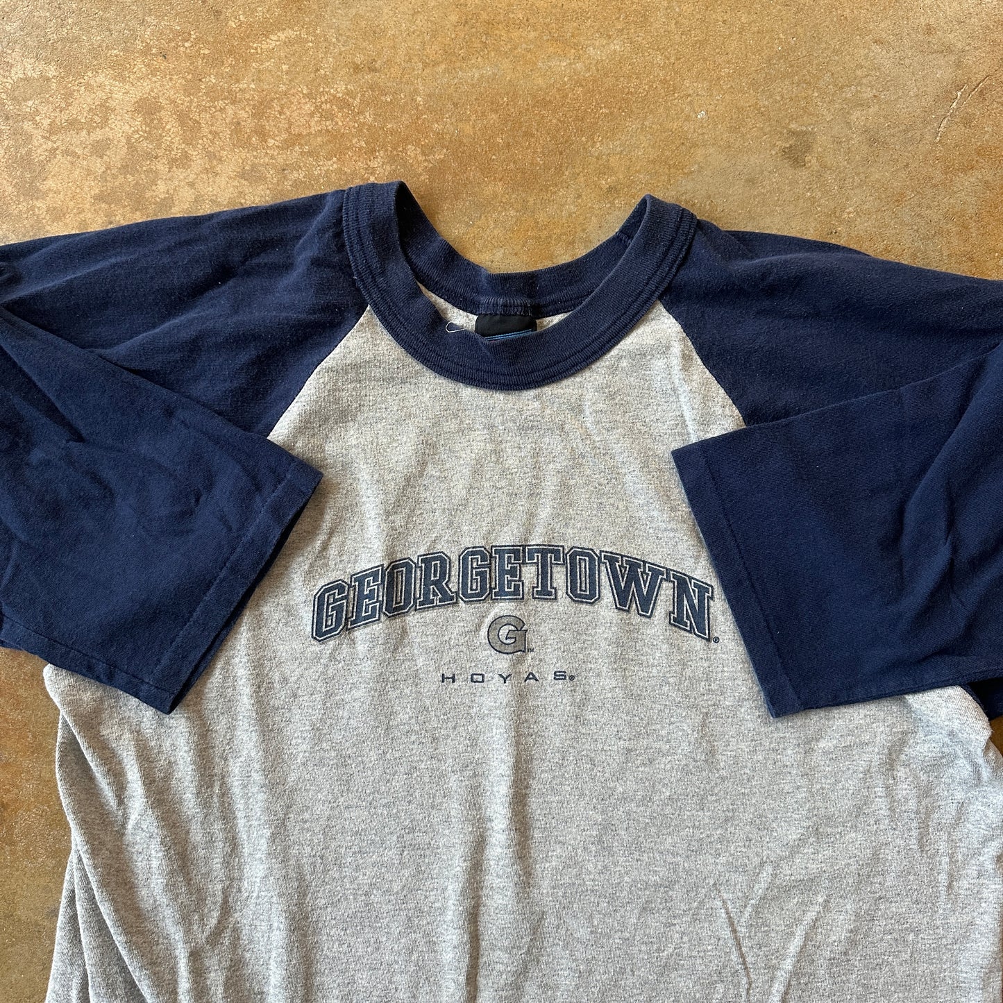 Georgetown University Hoyas Raglan Sleeve Shirt 80's - L
