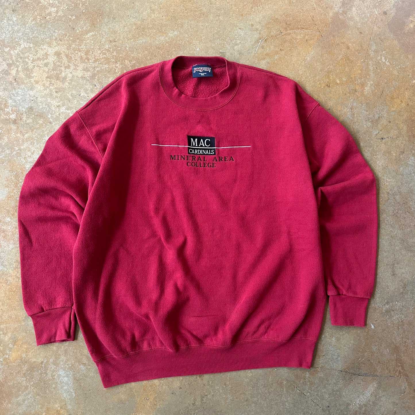 Mineral Area College Jansport Embroidered Crewneck Pullover 90's - XL