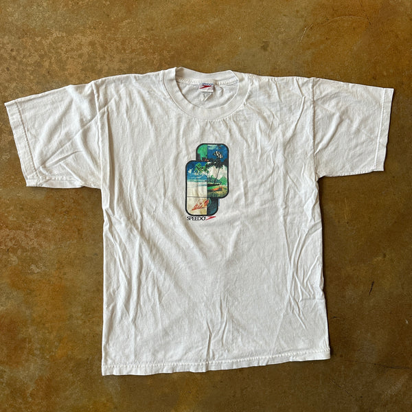 Speedo Tropical Beach Graphic Surf Shirt 90's - M