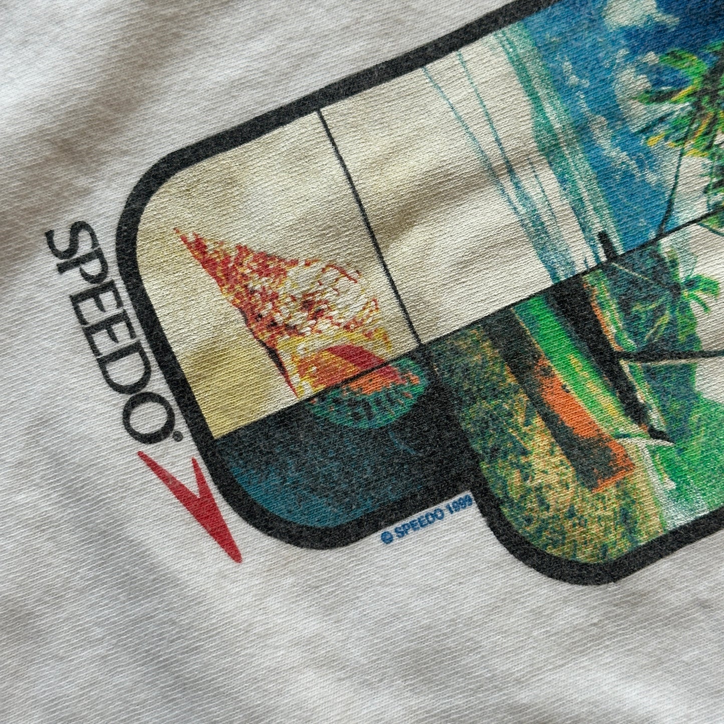 Speedo Tropical Beach Graphic Surf Shirt 90's - M