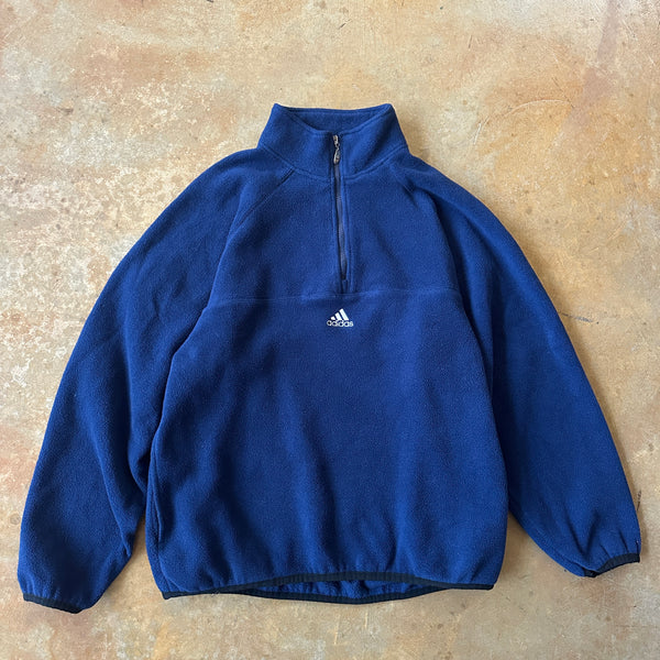 Adidas Fleece Center Logo 1/2 Zip Sweatshirt Pullover 90's - M