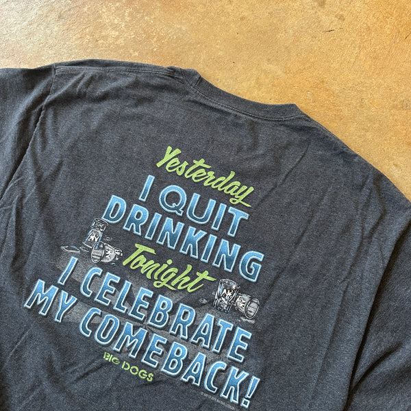 Big Dogs Double Sided Funny Beer Shirt Heather Gray - XL hover