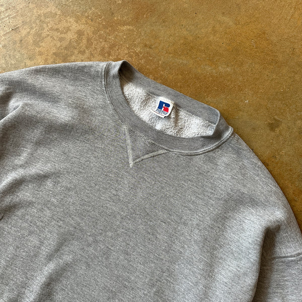 Russell Athletic Crewneck Sweatshirt Blank Gray Pullover 90's - XLT hover