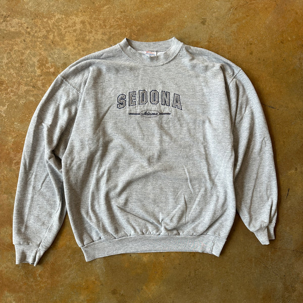 Sedona Arizona Embroidered Crewneck Sweatshirt Gray 90's - L