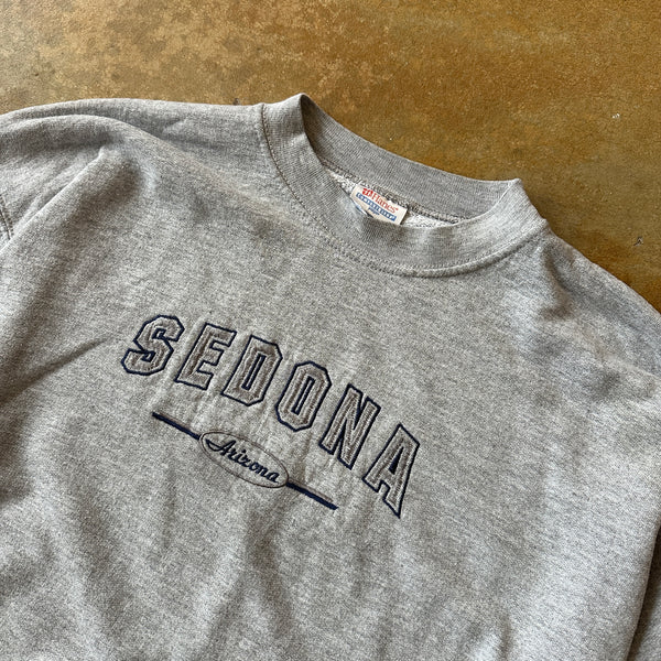 Sedona Arizona Embroidered Crewneck Sweatshirt Gray 90's - L hover