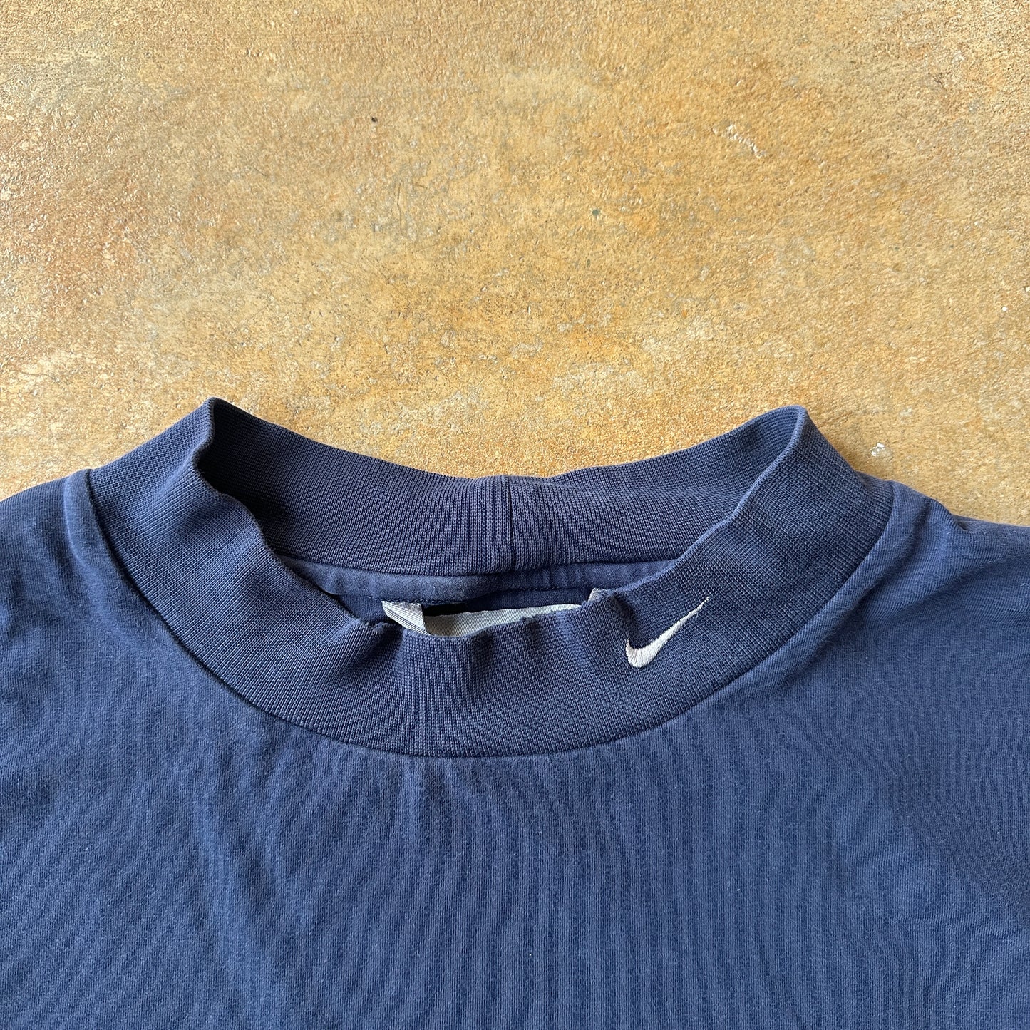 Nike Turtleneck Long Sleeve Oversized Navy Blue Shirt Y2K 00's - 2XL
