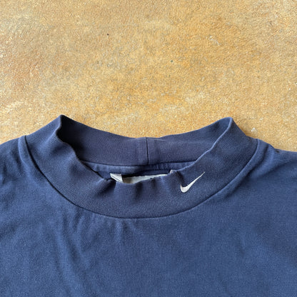 Nike Turtleneck Long Sleeve Oversized Navy Blue Shirt Y2K 00's - 2XL