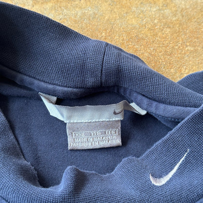 Nike Turtleneck Long Sleeve Oversized Navy Blue Shirt Y2K 00's - 2XL
