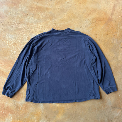 Nike Turtleneck Long Sleeve Oversized Navy Blue Shirt Y2K 00's - 2XL