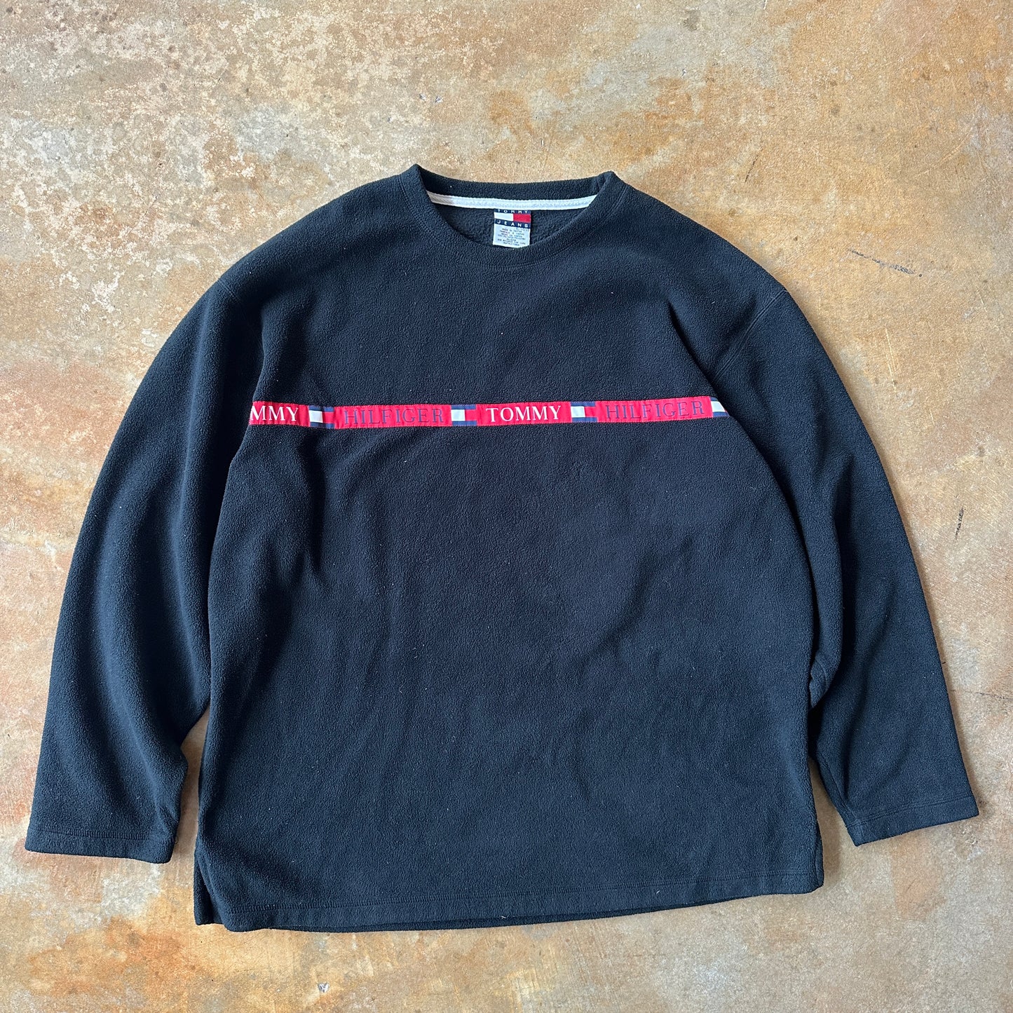 Tommy Hilfiger Spellout Graphic Fleece Sweater Pullover 90's - XL