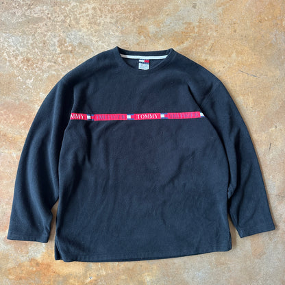 Tommy Hilfiger Spellout Graphic Fleece Sweater Pullover 90's - XL