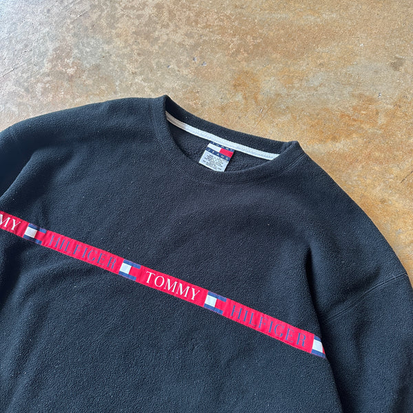 Tommy Hilfiger Spellout Graphic Fleece Sweater Pullover 90's - XL hover