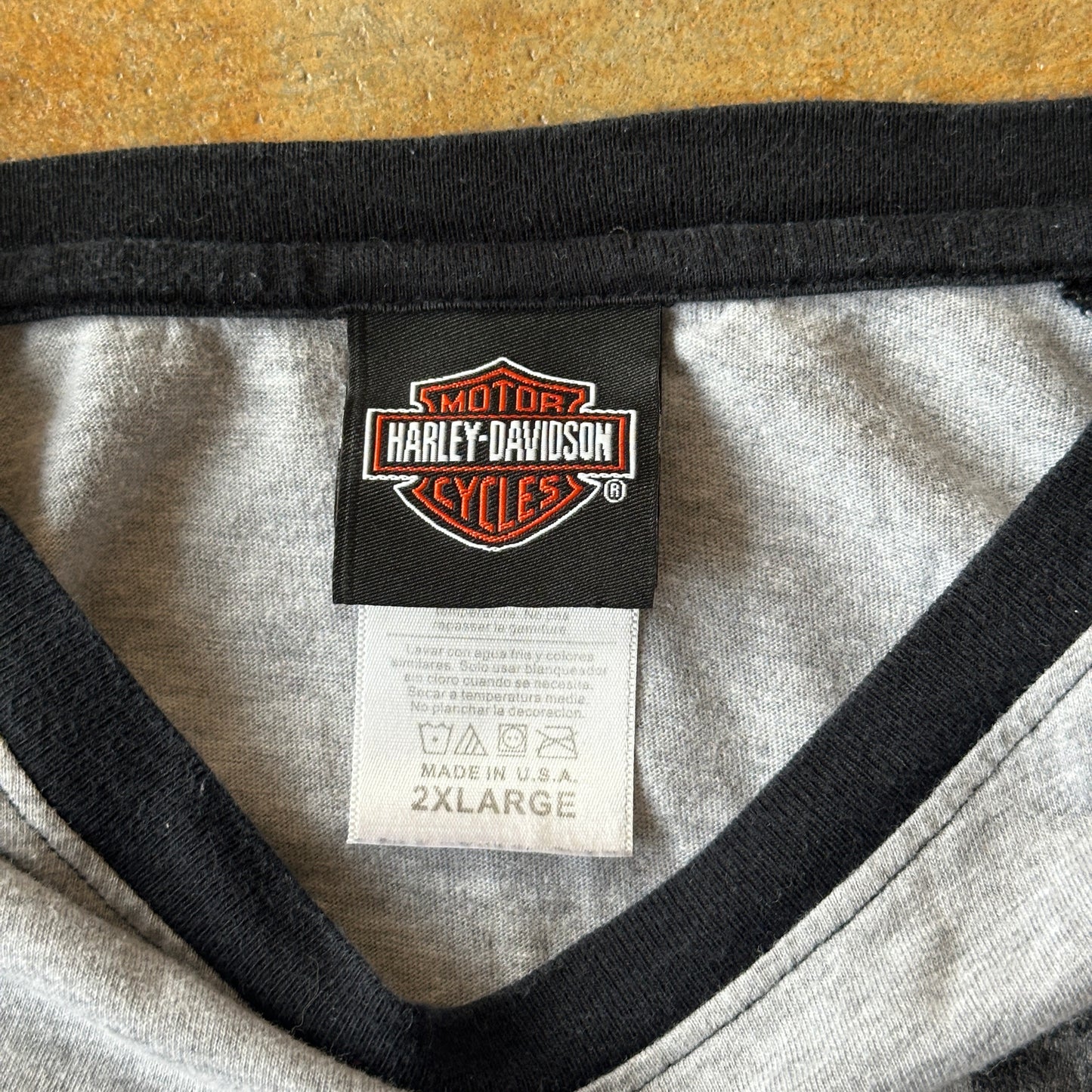 Harley Davidson Raglan Sleeve Spellout Shirt Sleeve Hits 00's - 2XL