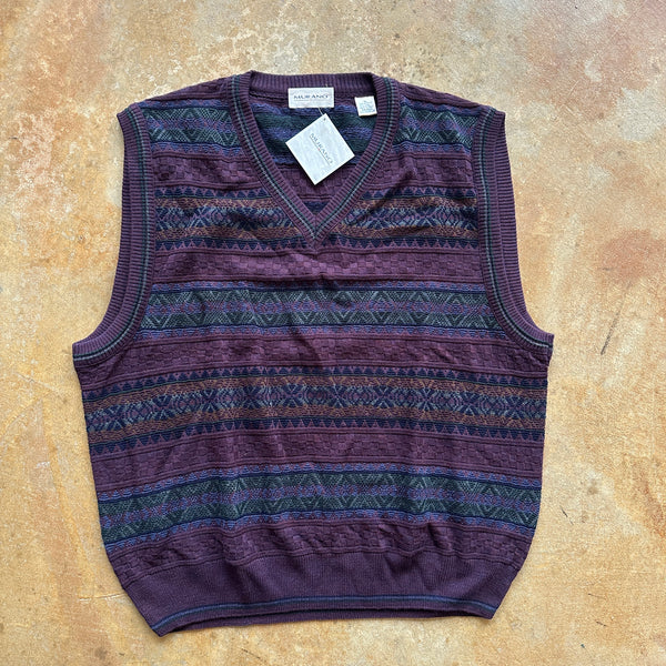 Murano Aztec Wool Blend Colorful Abstract Sweater Vest 90's - XL