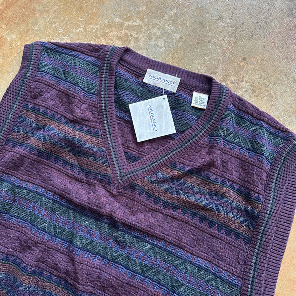 Murano Aztec Wool Blend Colorful Abstract Sweater Vest 90's - XL hover