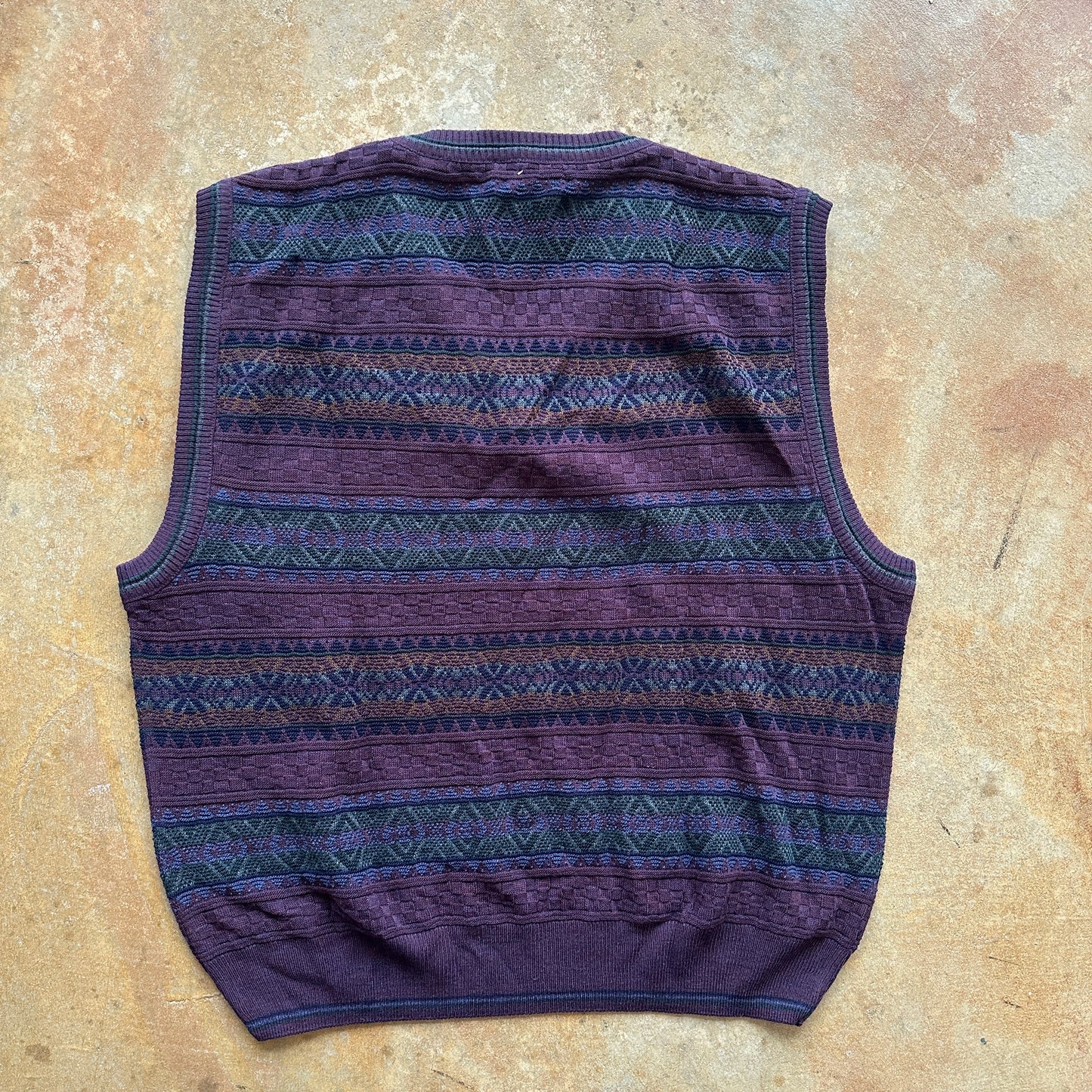 Murano Aztec Wool Blend Colorful Abstract Sweater Vest 90's - XL
