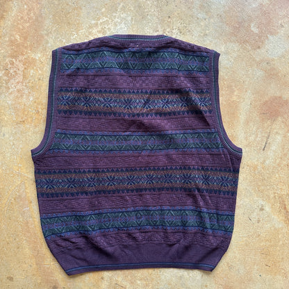 Murano Aztec Wool Blend Colorful Abstract Sweater Vest 90's - XL